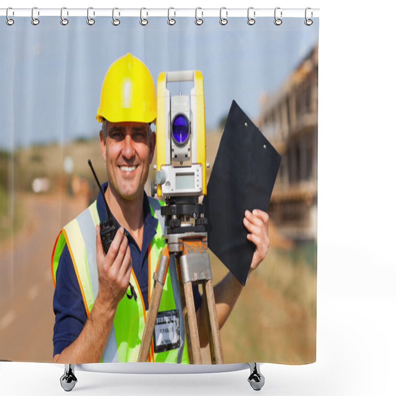 Personality  Senior Land Surveyor Shower Curtains