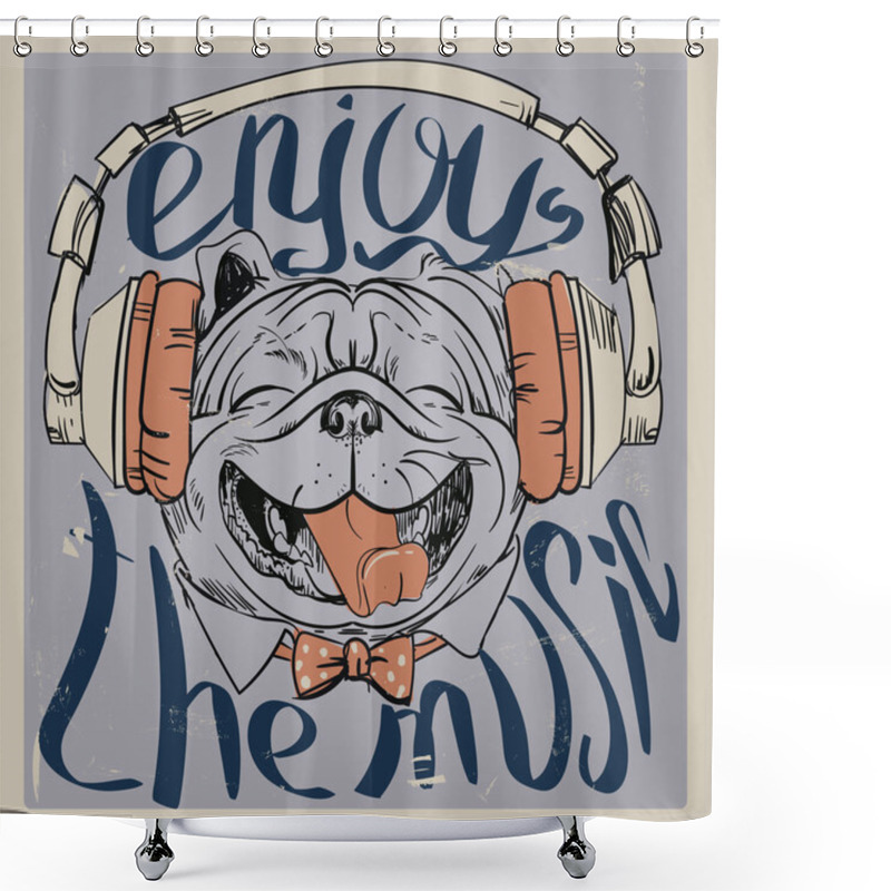 Personality  Cute Portrait Of A Dog Shower Curtains