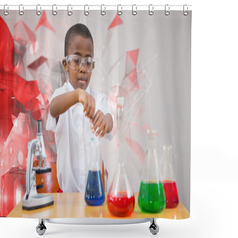 Personality  Cute Pupil Playing Scientist Shower Curtains