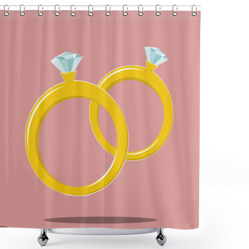 Personality  Two Rings Marriage Symbol Shower Curtains