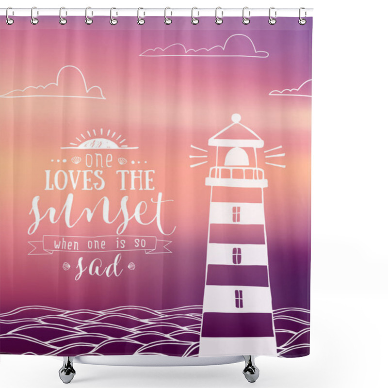 Personality  Vector Illustration Of Summer Sunset Blurry Background - Illustr Shower Curtains