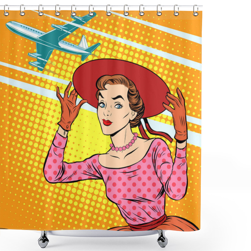 Personality  Woman Airport Journey Shower Curtains