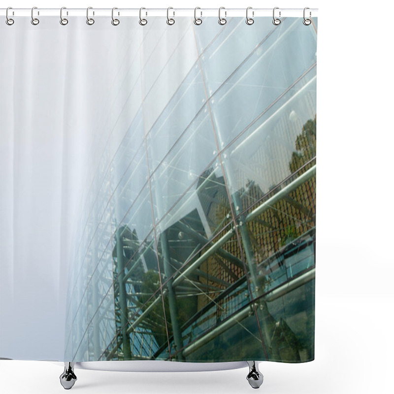 Personality  Glass Building Shower Curtains