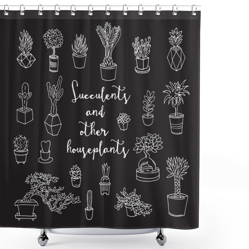 Personality  Succulents And Other Houseplants Shower Curtains