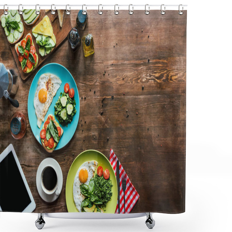 Personality  Healthy Breakfast For Two Shower Curtains