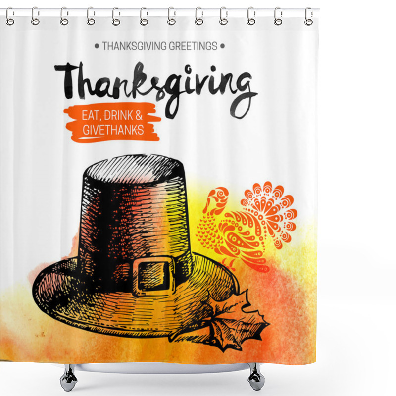 Personality  Thanksgiving Day Background. Shower Curtains