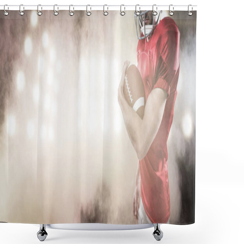 Personality  American Football Player In Red Jersey Shower Curtains