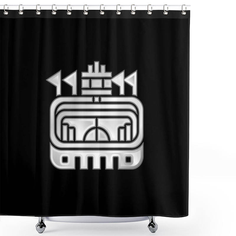 Personality  Arena Silver Plated Metallic Icon Shower Curtains