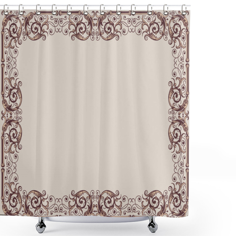 Personality  Frame In Ancient Style Shower Curtains