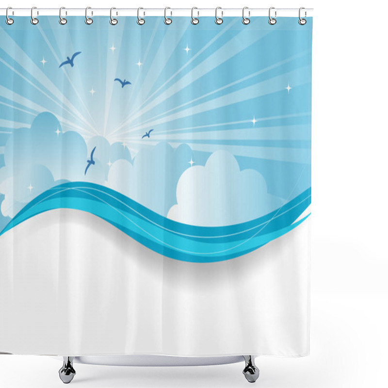 Personality  Abstract Blue Sky Shower Curtains