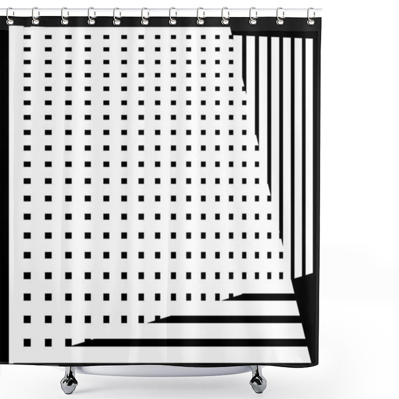 Personality  Abstract Random Grid, Mesh. Lattice, Grating And Grille Pattern With Oblique, Diagonal, Slanting Lines, Stripes Shower Curtains