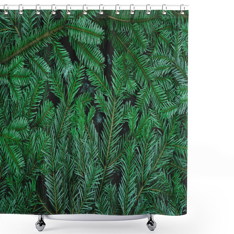 Personality  Green Pine Leaves Background Shower Curtains