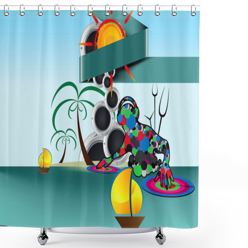 Personality  Summer Party At The Beach Shower Curtains