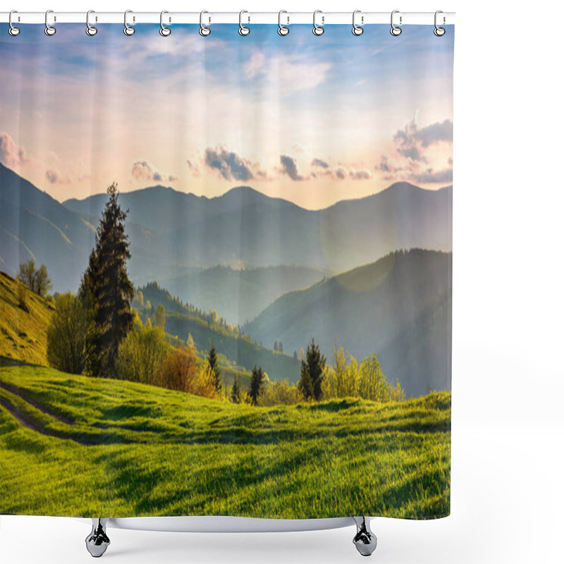 Personality  Beautiful Countryside In Springtime Shower Curtains