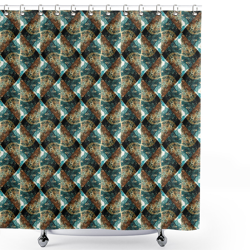 Personality  Pattern With Snake Skin Elements Shower Curtains