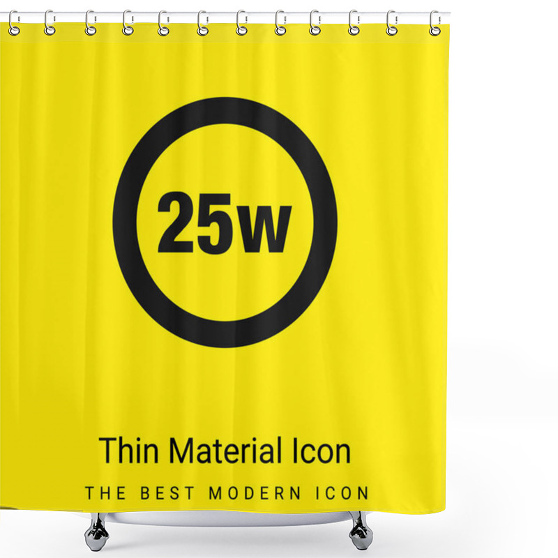 Personality  25 Watts Lamp Indicator Minimal Bright Yellow Material Icon Shower Curtains