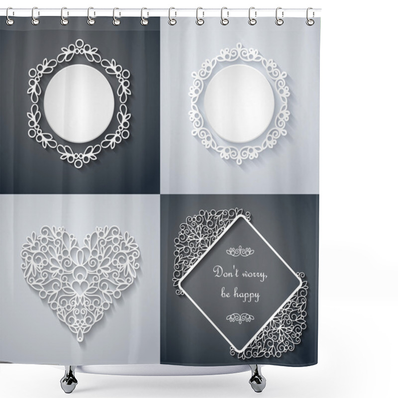 Personality  Paper Decor With Shadow Set Shower Curtains