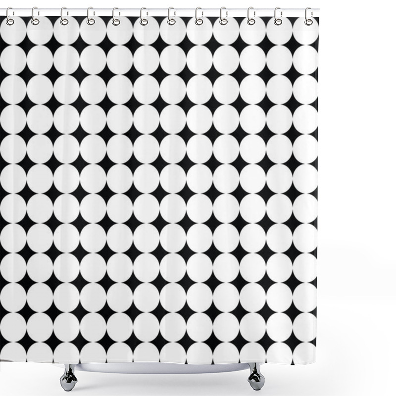 Personality  Big White Polka Dots On Black Background. It Is A Seamless Vector (illustration) Pattern. Shower Curtains