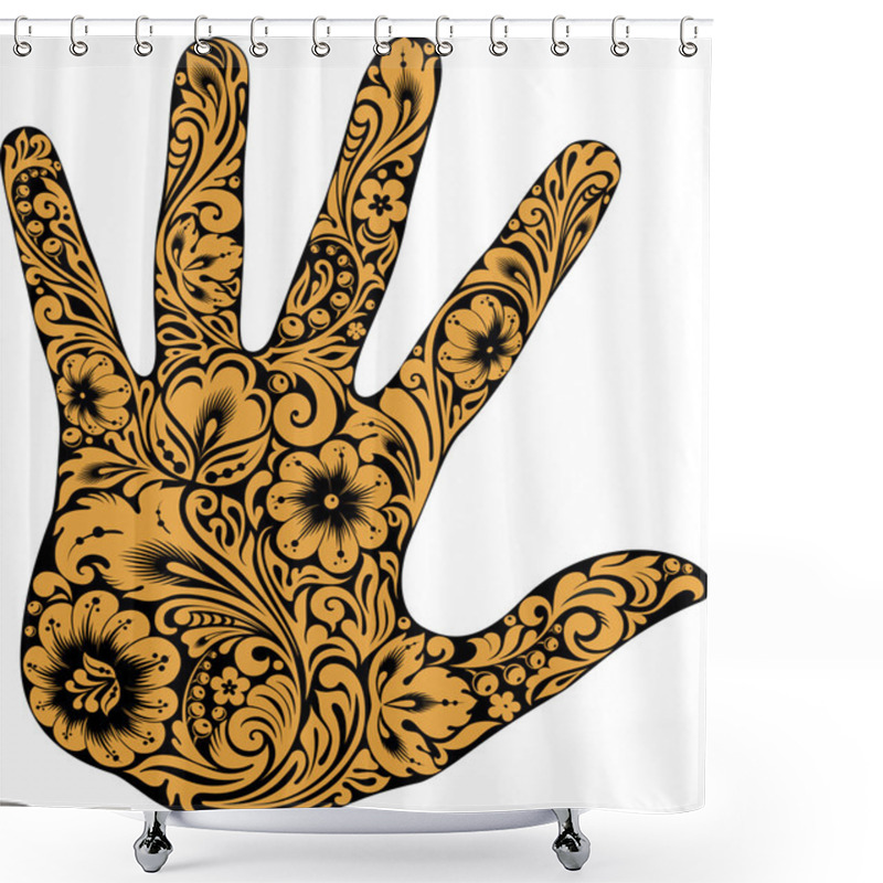 Personality  Hand In The Flowers I Shower Curtains