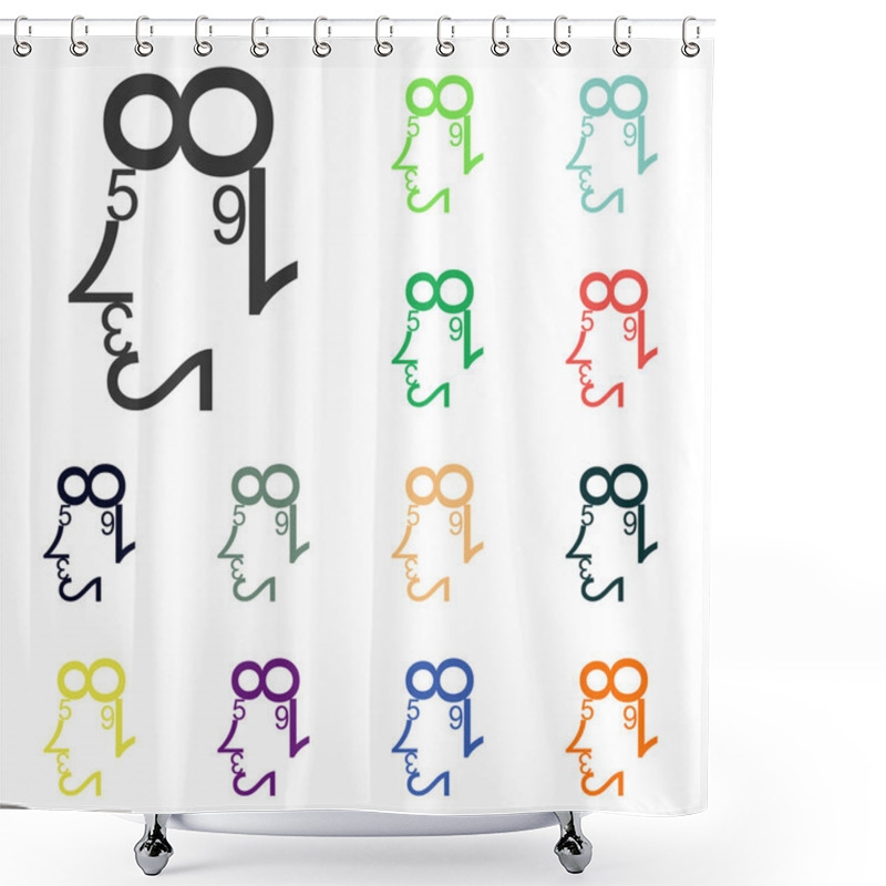 Personality  Human Face Of Data Figures Shower Curtains