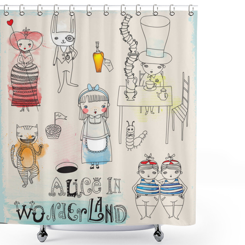 Personality  Alice In Wonderland Shower Curtains