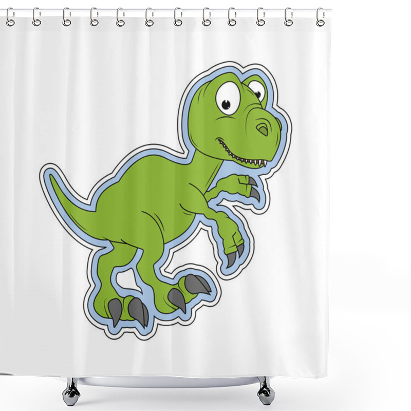 Personality  Cute Dinosaur Animal Cartoon, Simple Vector Illustration Shower Curtains