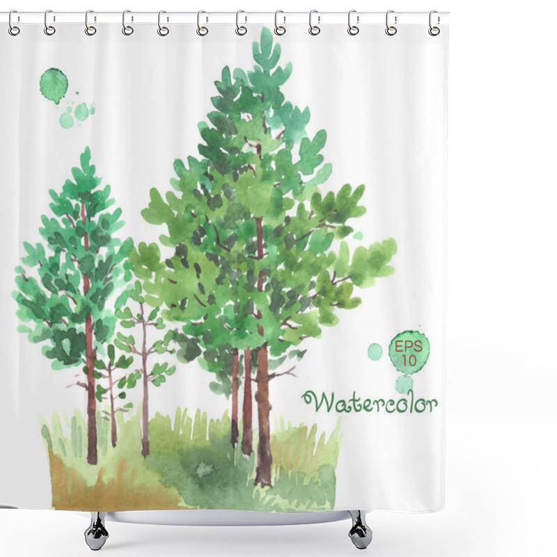 Personality  Young Pine-tree Forest Shower Curtains