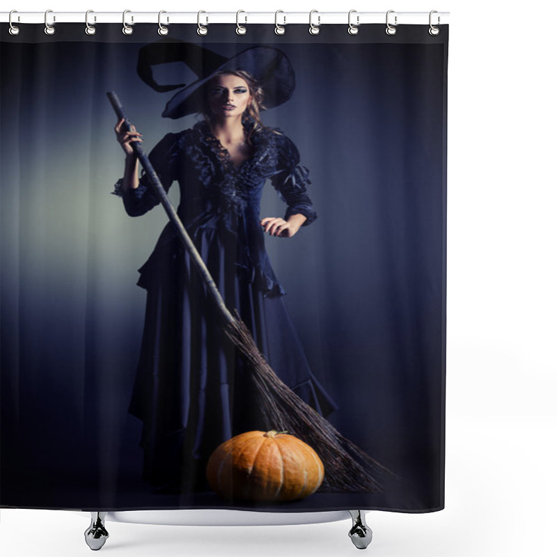 Personality  Gorgeous Witch In Black Shower Curtains