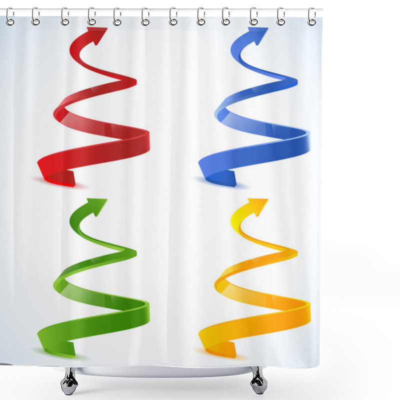 Personality  Four Spiral Arrow 3D. Shower Curtains