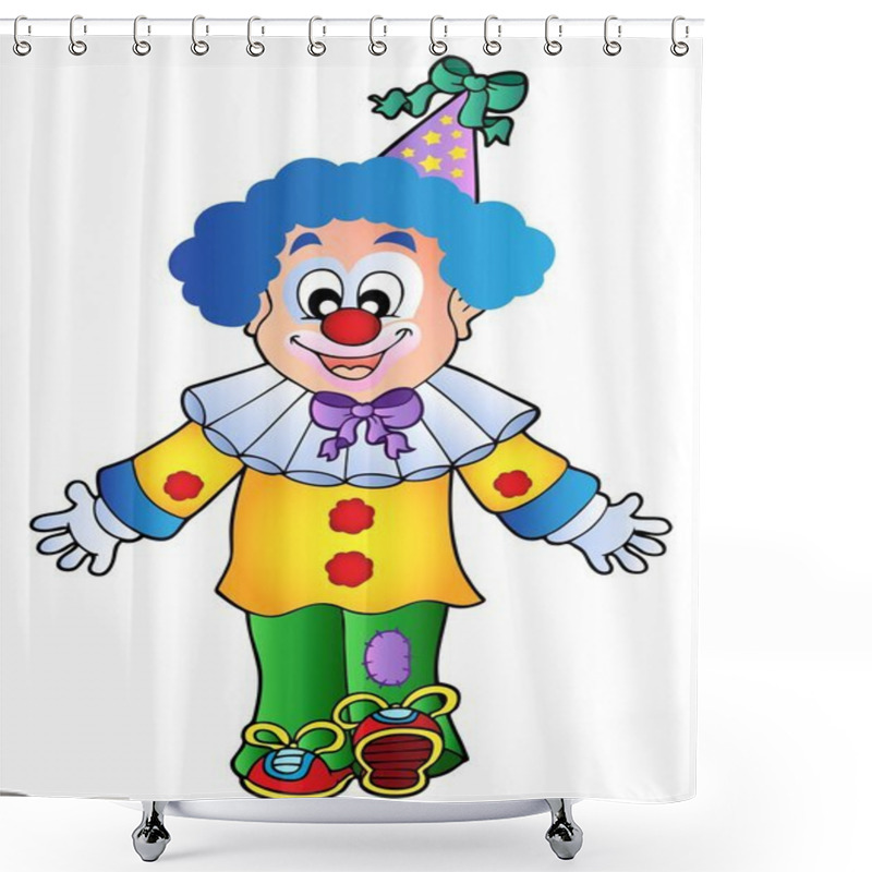 Personality  Image Of Cartoon Clown 1 - Vector Illustration. Shower Curtains