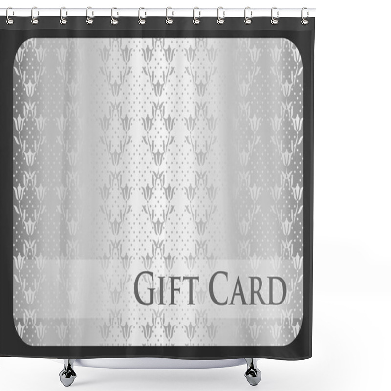 Personality  Exclusive Silver Gift Card With Damask Ornament Shower Curtains