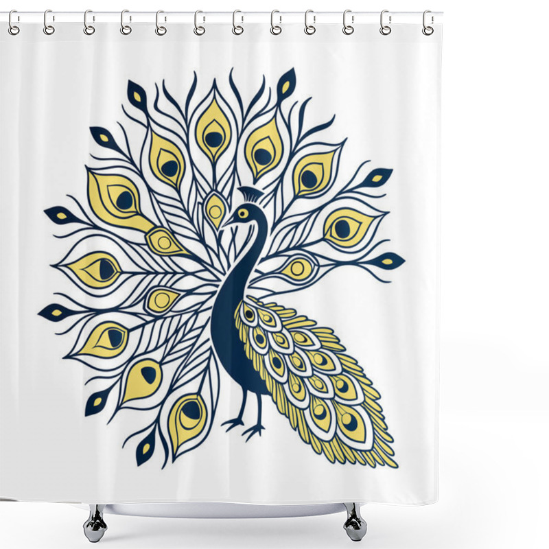 Personality  Peacock Mandala Design With Illuatration Shower Curtains