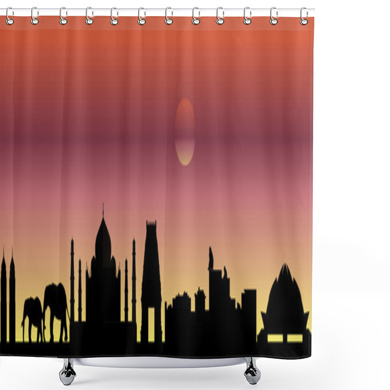 Personality  India Skyline At Night Shower Curtains