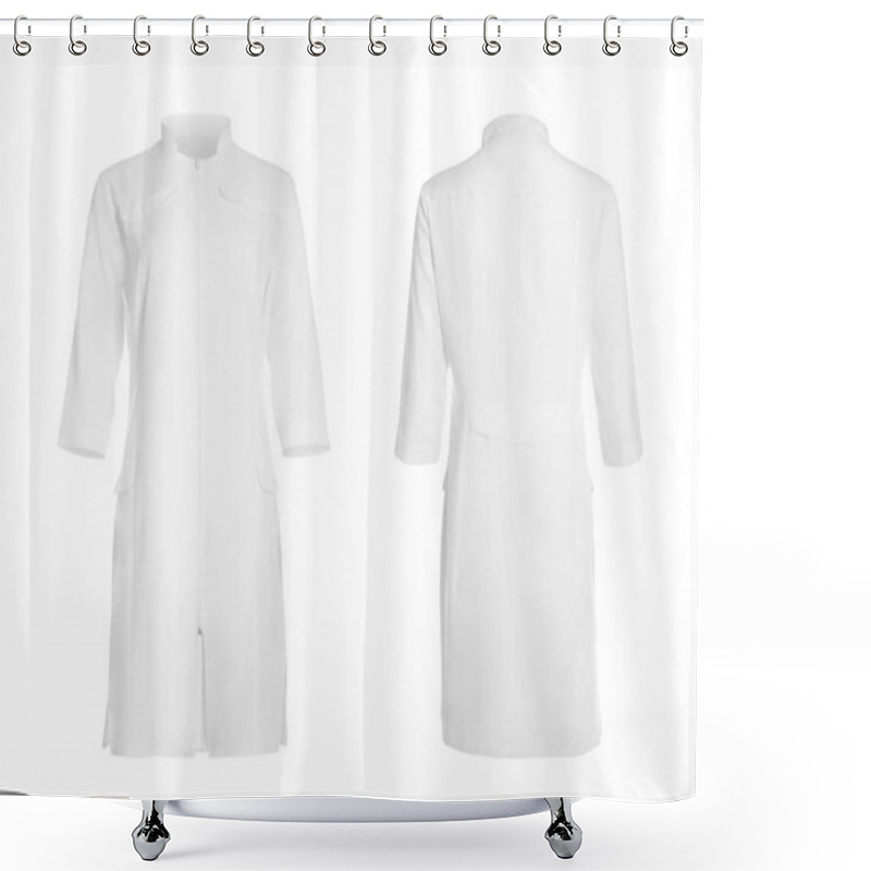 Personality  Medical Uniform Isolated On White, Collage With Back And Front Views Shower Curtains