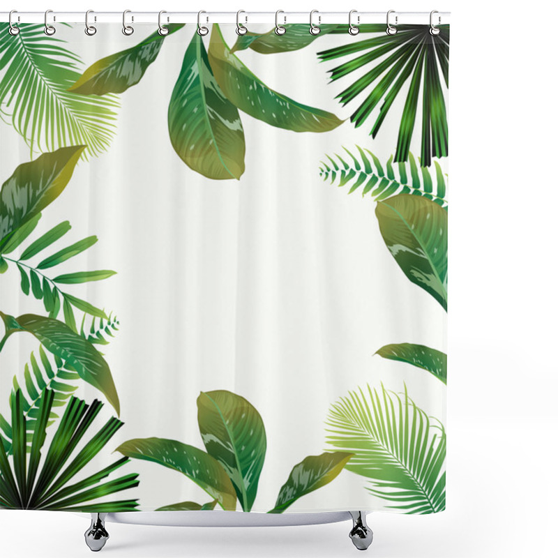 Personality  Tropical Leaf Pattern Poster Shower Curtains