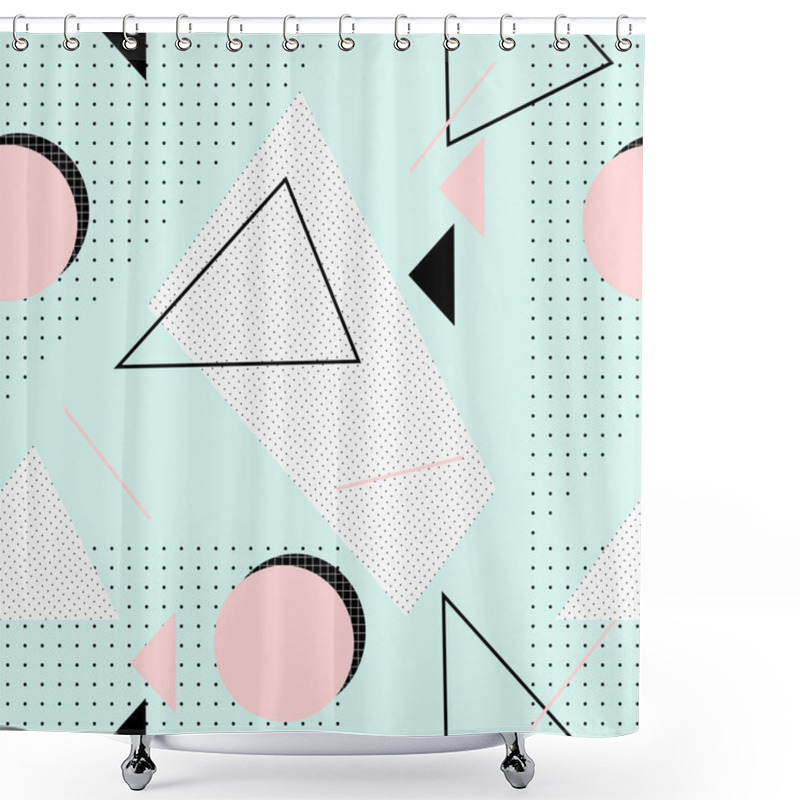 Personality  Retro Geometric Pattern Shower Curtains