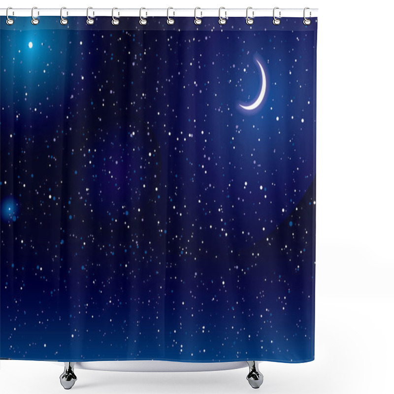 Personality  Space Scape Moon Shower Curtains