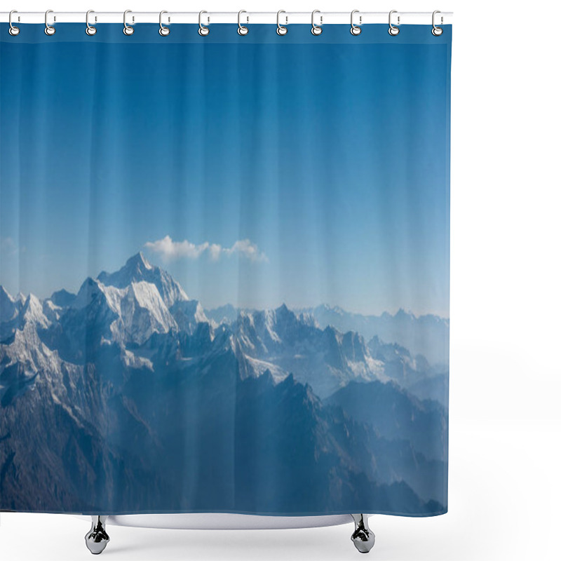 Personality  Rugged Himalayan Mountains In Morning Light Shower Curtains