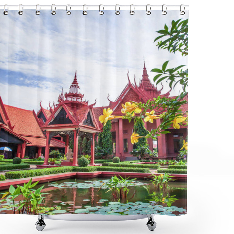 Personality  Traditional Khmer Architecture And Beautiful Courtyard Of The Na Shower Curtains