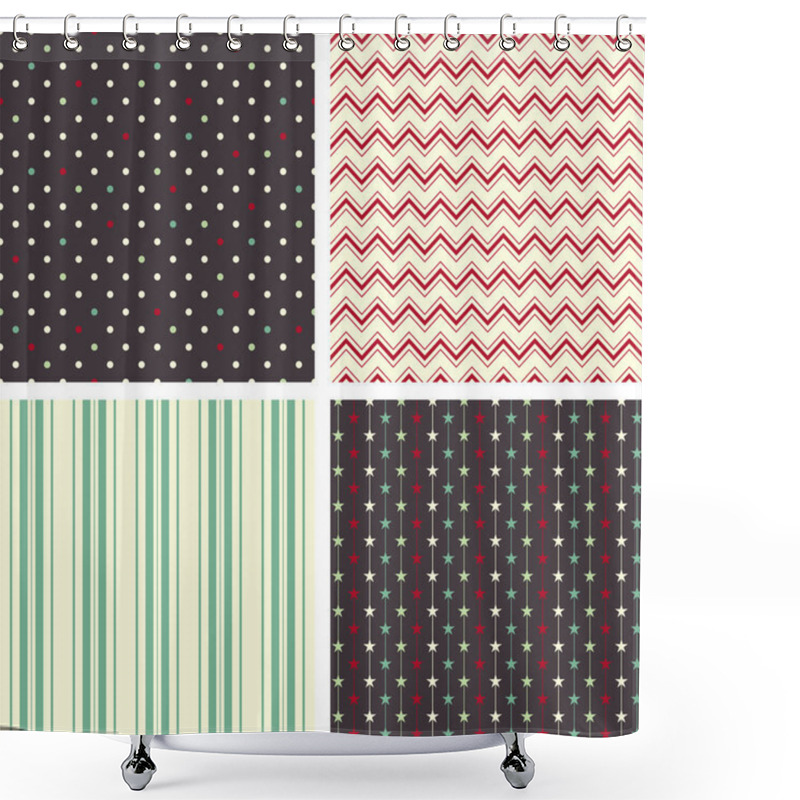 Personality  Seamless Christmas Patterns Shower Curtains