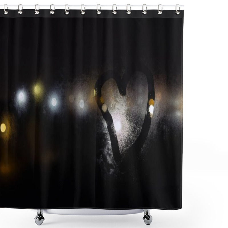 Personality  Autumn Rain, The Inscription On The Sweaty Glass - Love And Heart. Shower Curtains