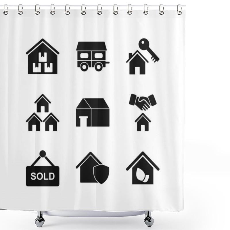 Personality  9 Icon Set Of Real Estate For Personal And Commercial Use... Shower Curtains