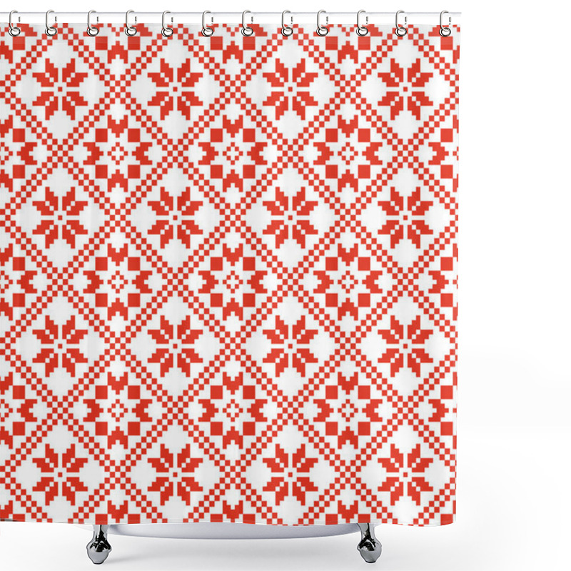 Personality  Traditional Scandinavian Pattern. Nordic Ethnic Seamless Background Shower Curtains