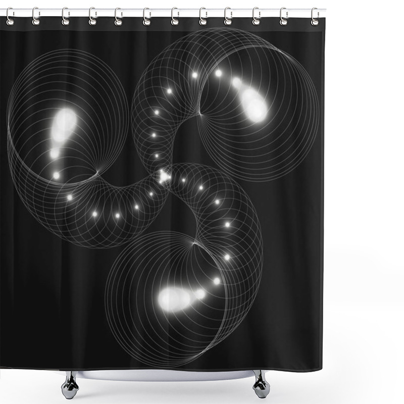 Personality  Sacred Geometry, Glowing Geometrical Ornament. Mystical Background. Shower Curtains