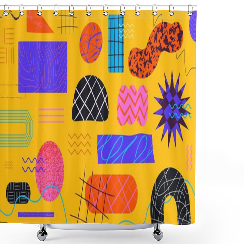 Personality  Abstract Geometric Shapes Background. Cool Trendy Abstraction Backdrop. Shower Curtains