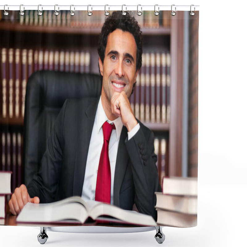 Personality  Lawyer Portrait In His Office  Shower Curtains