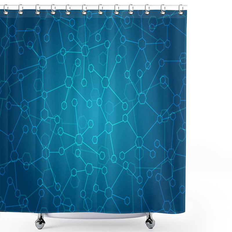 Personality  Abstract Molecules Medical Background Shower Curtains