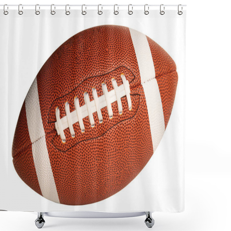 Personality  Leather American Football On White Background, Full Ball Shower Curtains