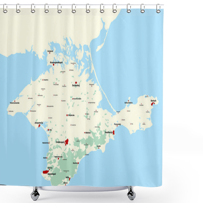 Personality  Map Of The Crimea Shower Curtains