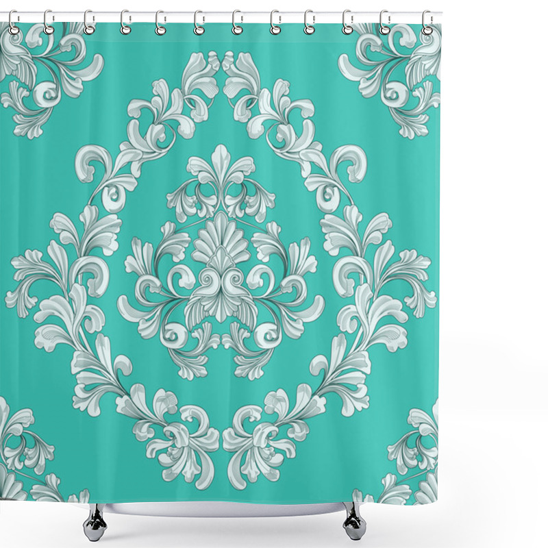 Personality  Seamless Tiling Floral Wallpaper Pattern Shower Curtains